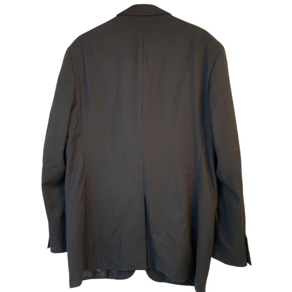 Mens Jet Black Two-Button Blazer Jacket Size 42L Long 8906 - Picture 3 of 11